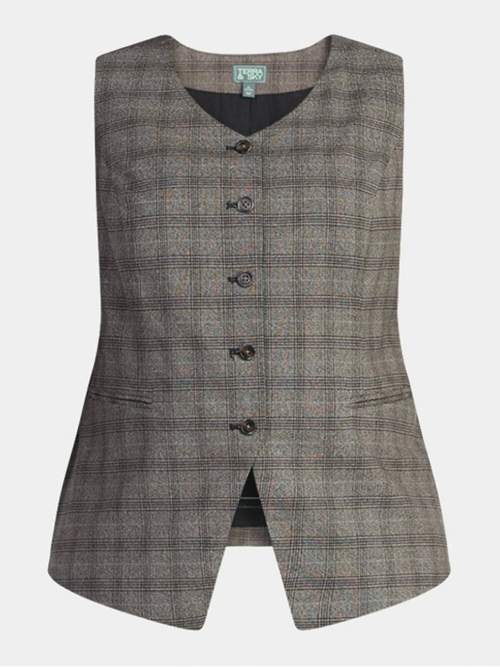 Terra Sky Suit Vests - bundle of 2 blazer vests - black & plaid - NWT - size 14
